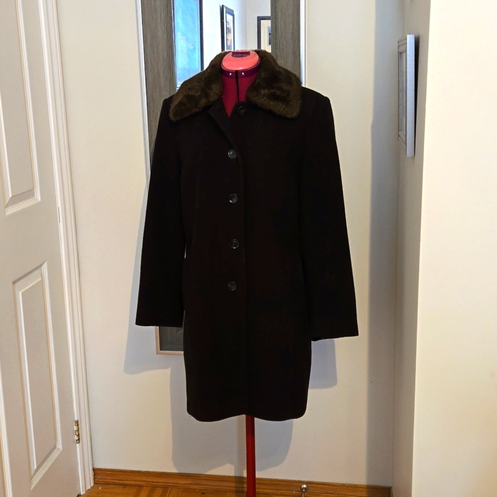 Ladies brown wool coat